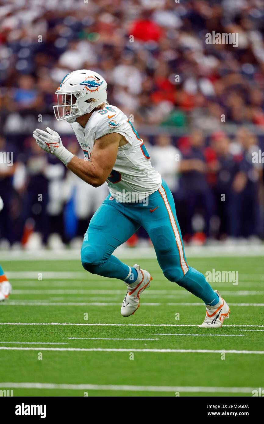 Miami Dolphins linebacker Garrett Nelson (56) in action during an NFL  preseason football game against the Houston Texans, Saturday, Aug. 19,  2023, in Houston. (AP Photo/Tyler Kaufman Stock Photo - Alamy