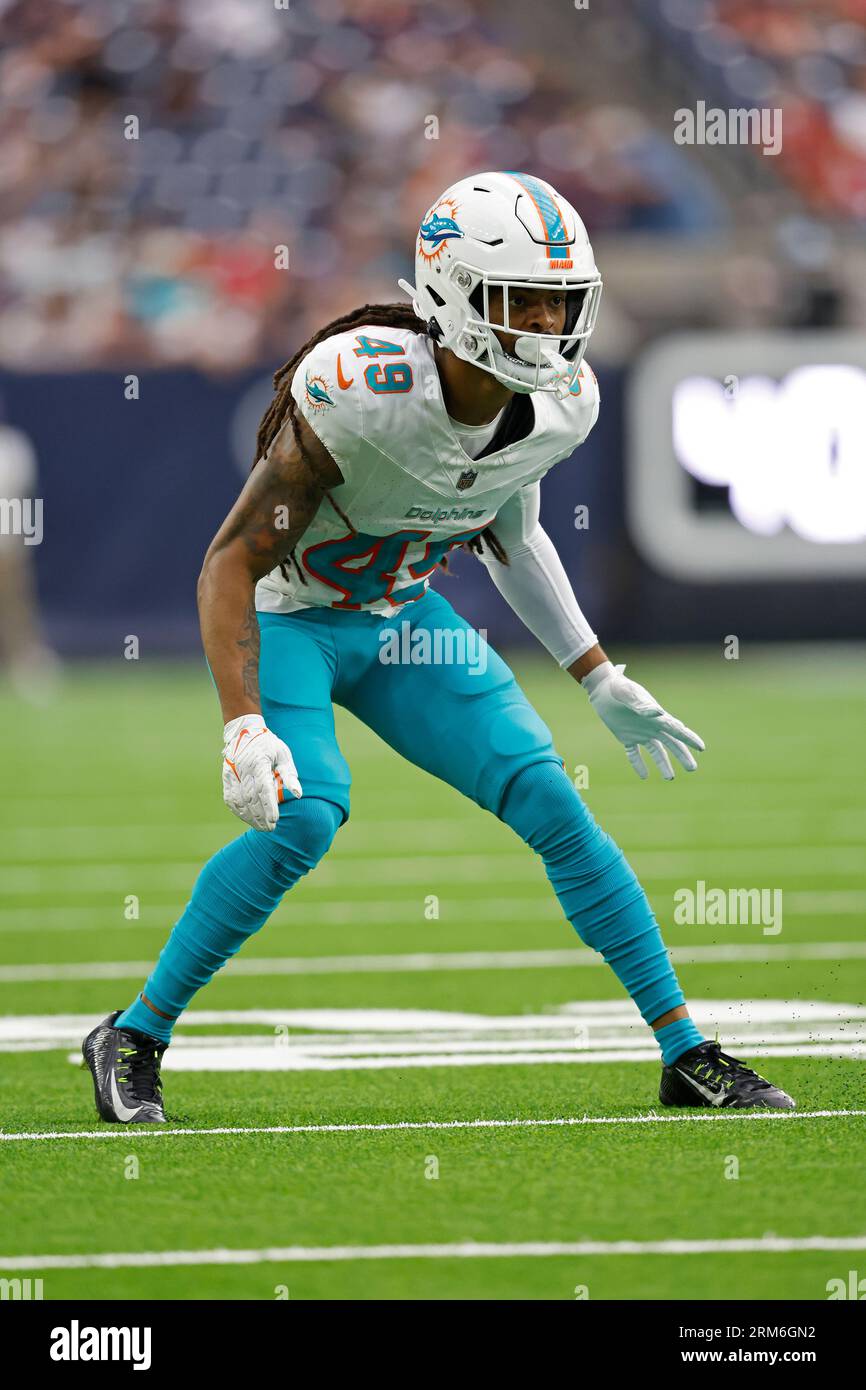 Miami Dolphins cornerback Parry Nickerson (49) attempts to make an  interception during an NFL preseason football game against the Houston  Texans, Saturday, Aug. 19, 2023, in Houston. (AP Photo/Tyler Kaufman Stock  Photo - Alamy