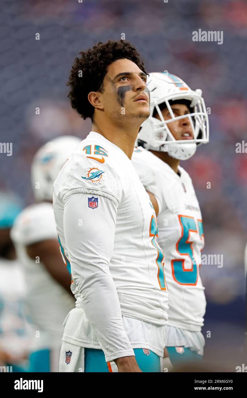 Miami Dolphins linebacker Jaelan Phillips (15) defends during an