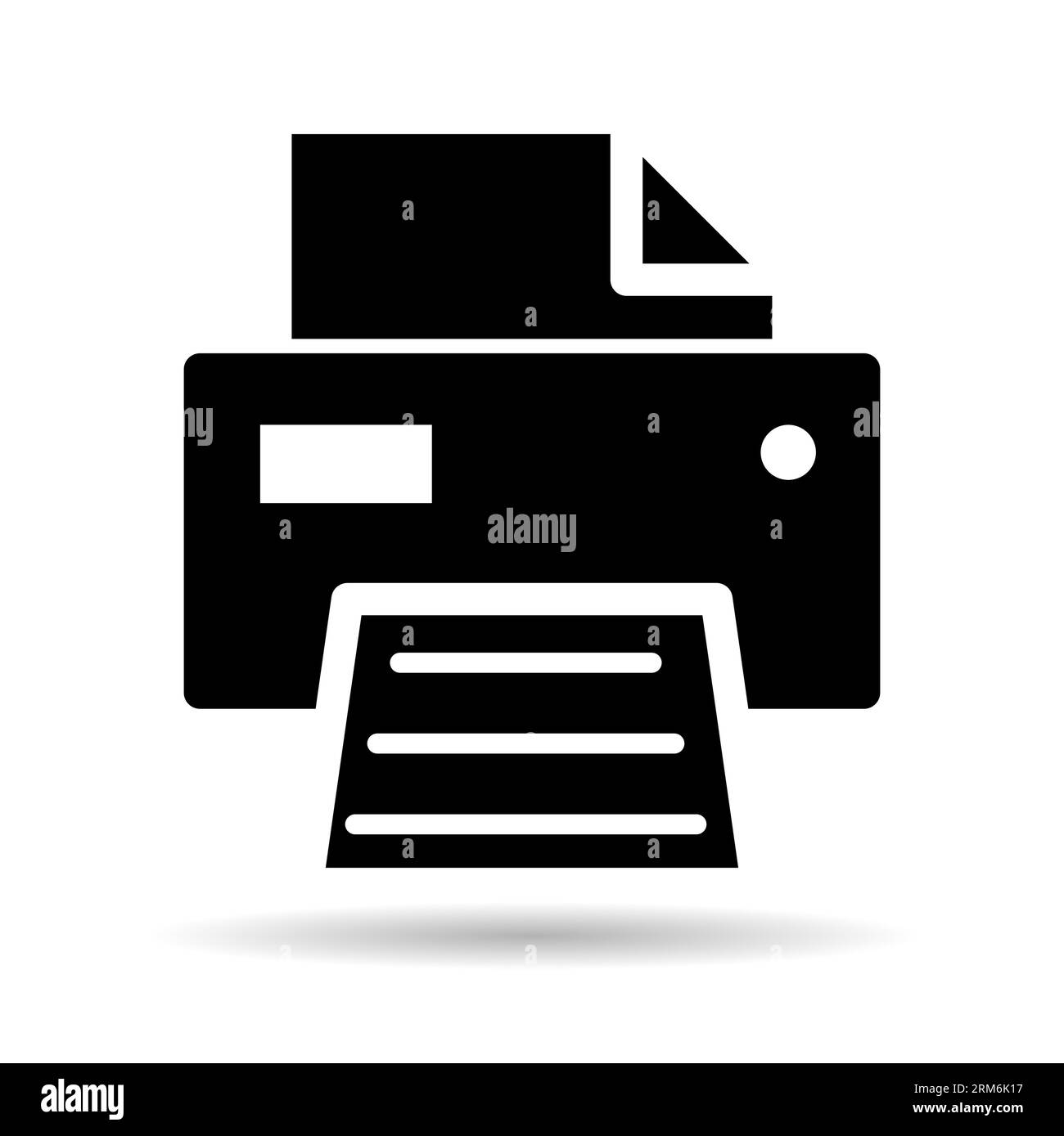 Printer document web shadow icon, printout machine technology flat sign ...