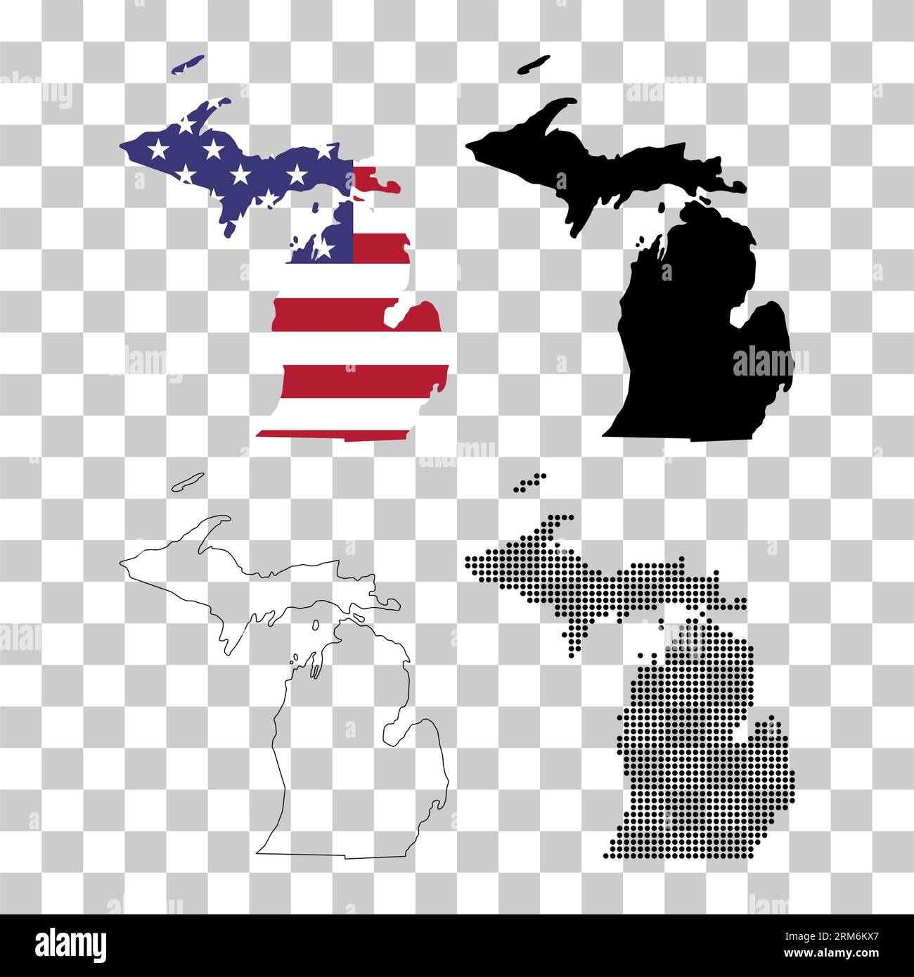 Michigan county map vector vectors hi-res stock photography and images ...