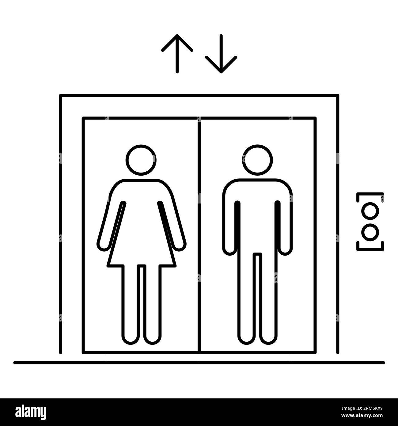 Lift elevator icon, graphic design entrance sign, building doorway