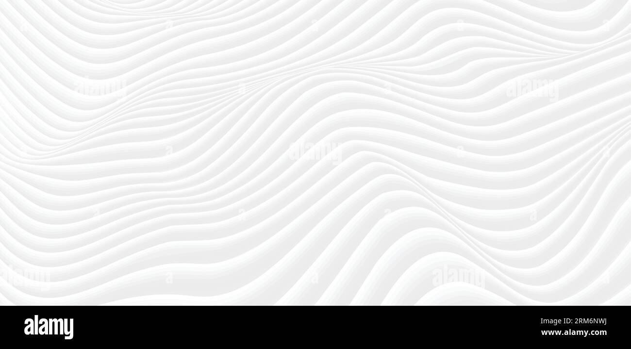 Grey futuristic 3d refracted waves abstract background. Vector design Stock Vector