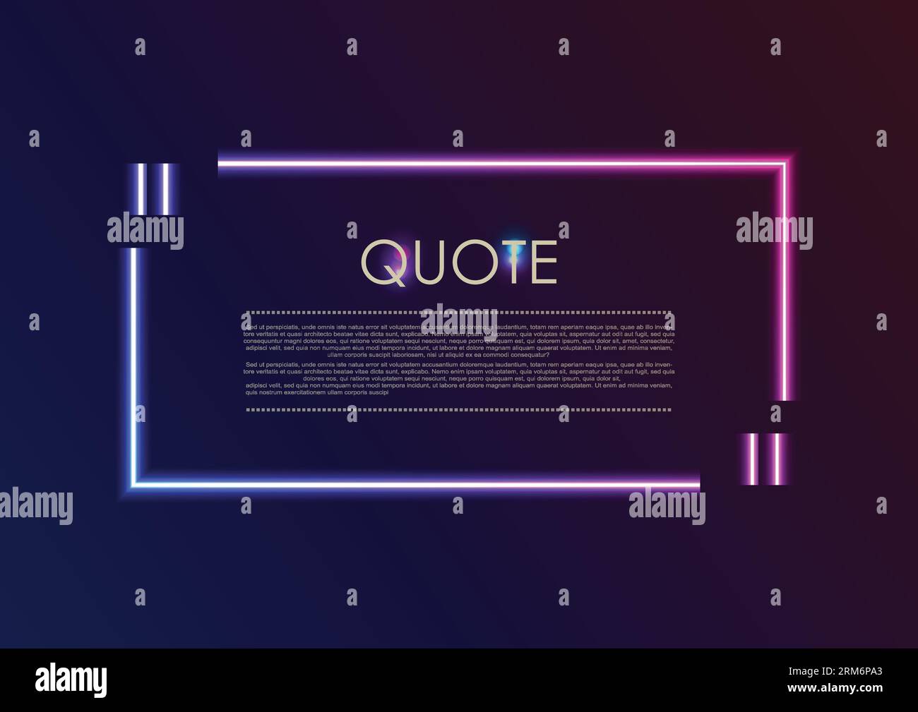 Quote speech bubble abstract laser neon frame background. Vector design Stock Vector