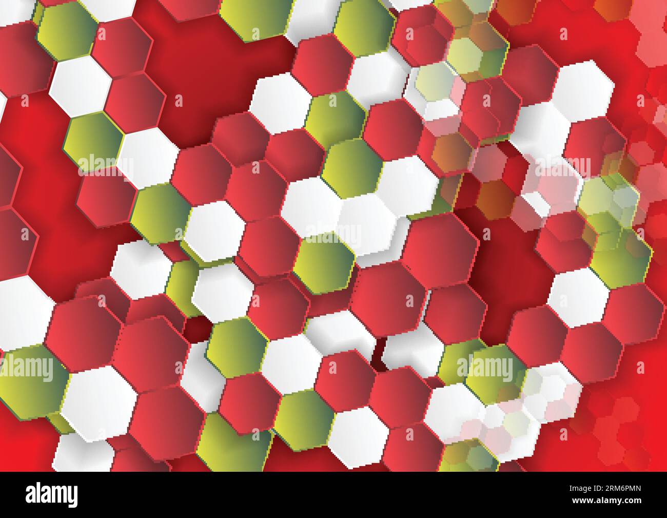 Multicolored hexagons abstract geometric background. Vector tech design Stock Vector
