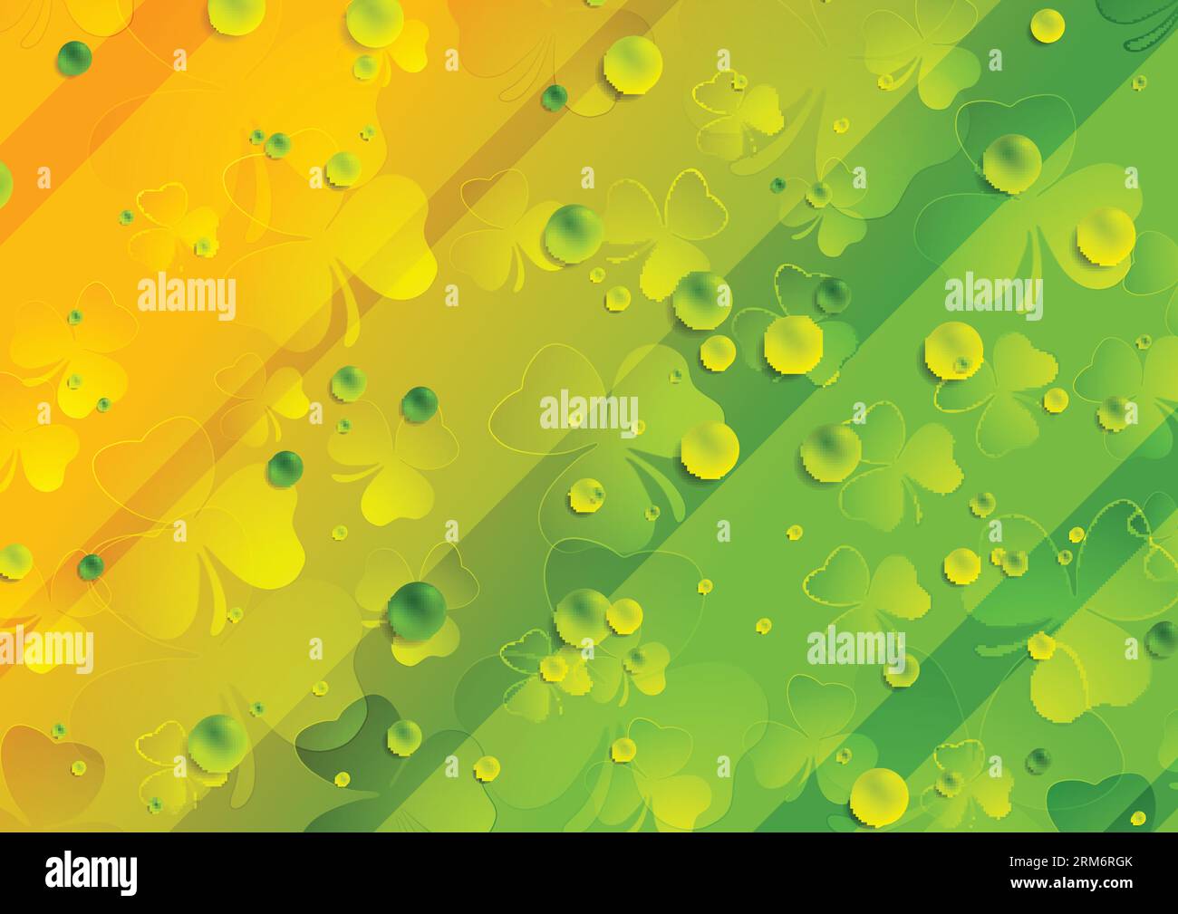 St Patrick Day bright abstract background with shamrock leaves. Vector design Stock Vector