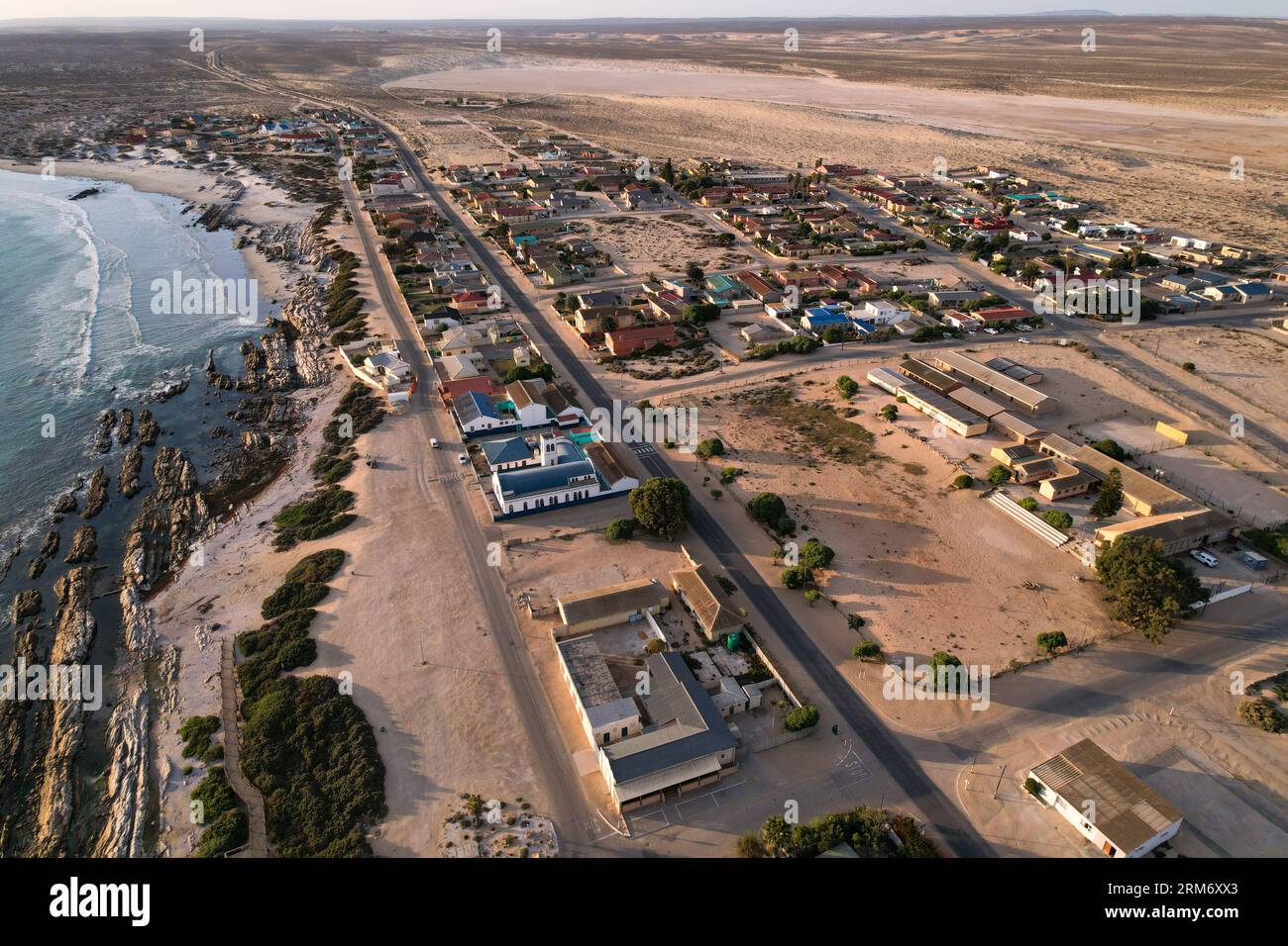 Aerial View Of Port Nolloth On The West Coast Of South Africa Stock 