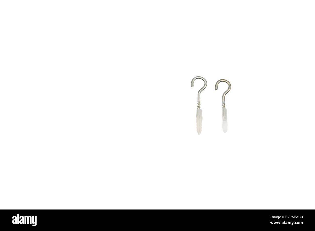 Question mark hook screws isolated on a white background Stock Photo