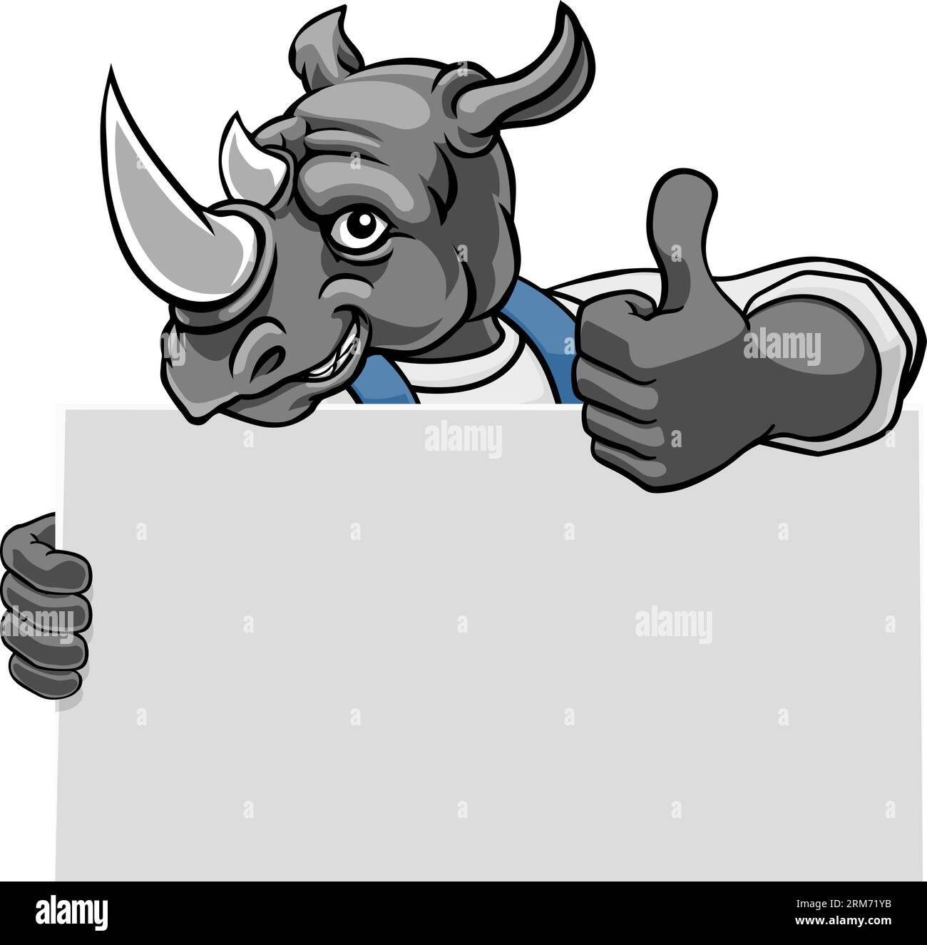 Rhino Painter Handyman Mechanic Plumber Cartoon Stock Vector Image