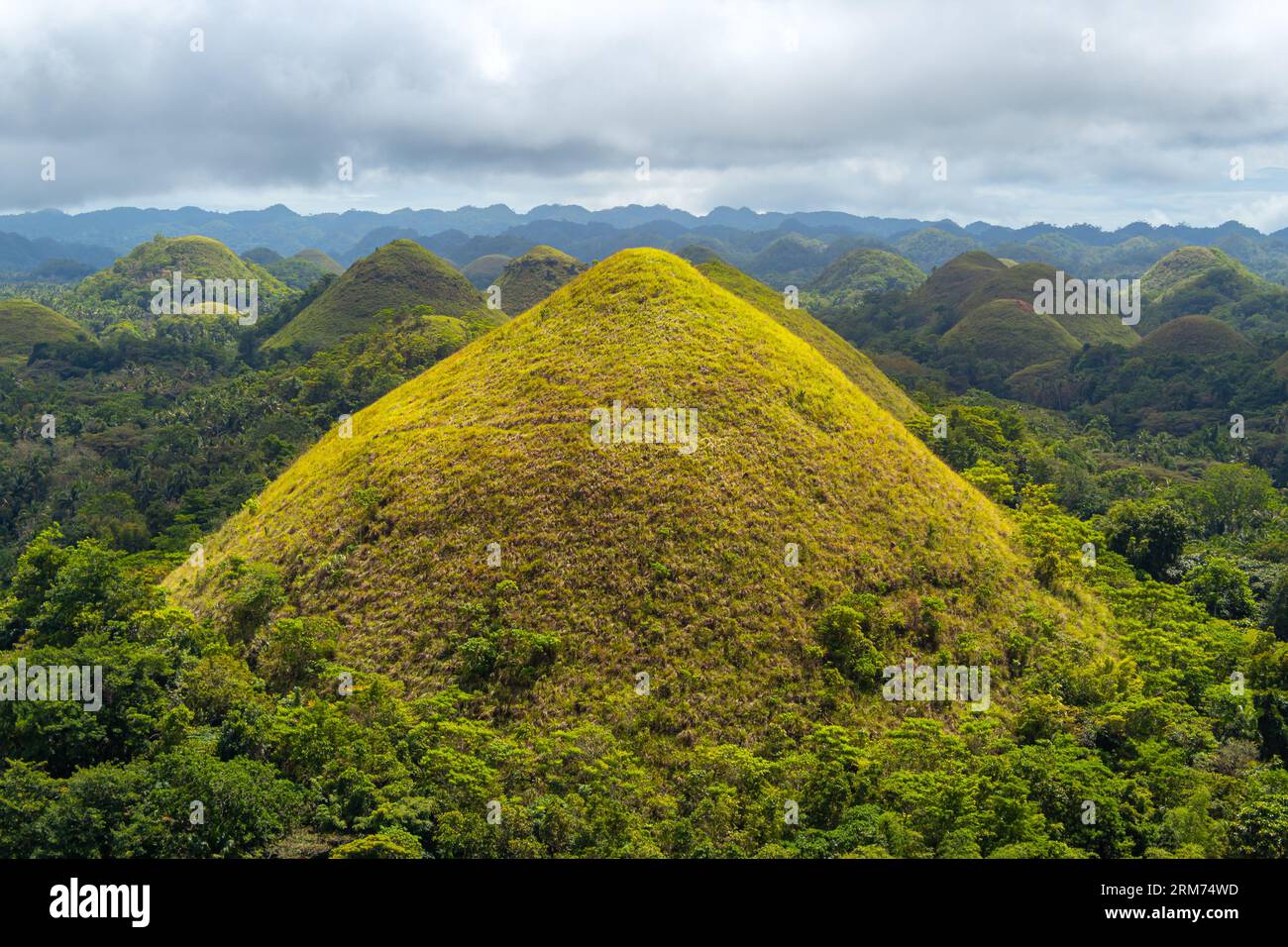 Famous Chocolate Hills aerial drone view, Bohol Island, Philippines