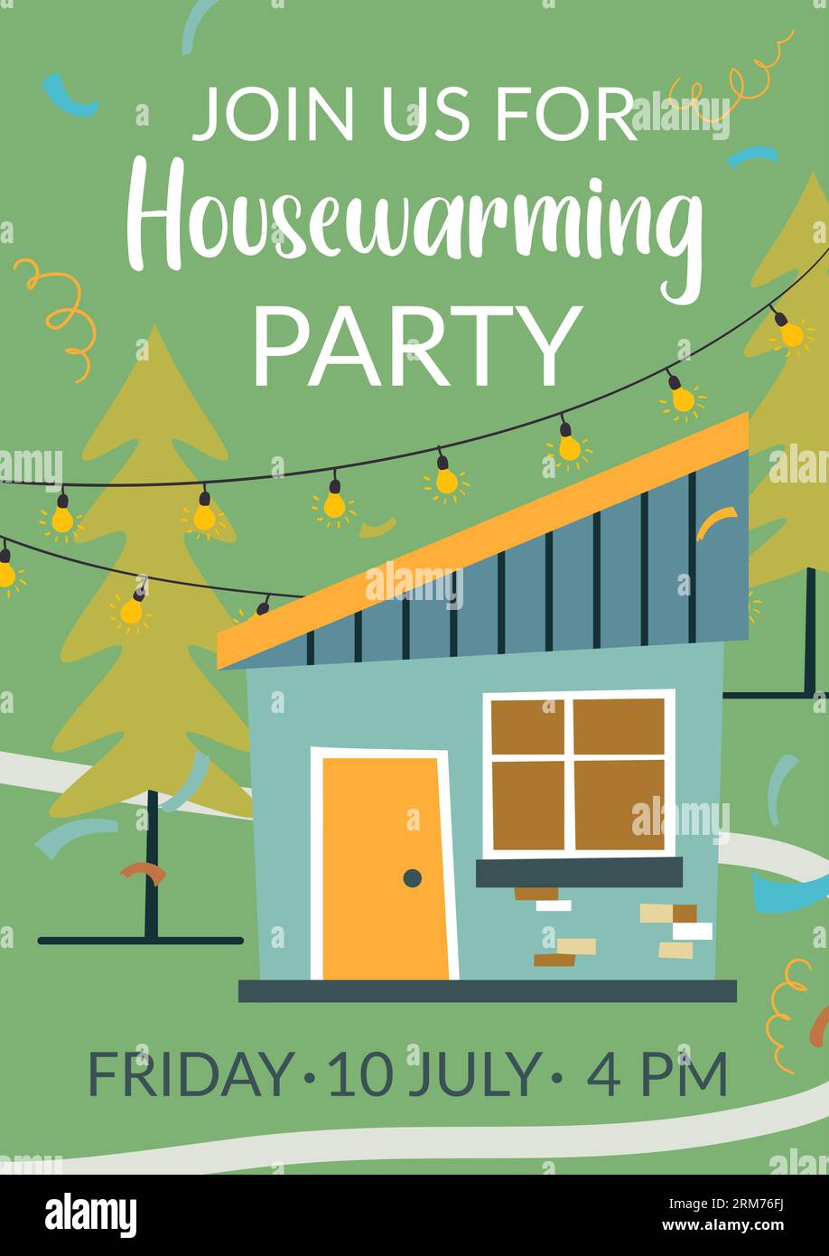 Join us for housewarming party, invitation card Stock Vector