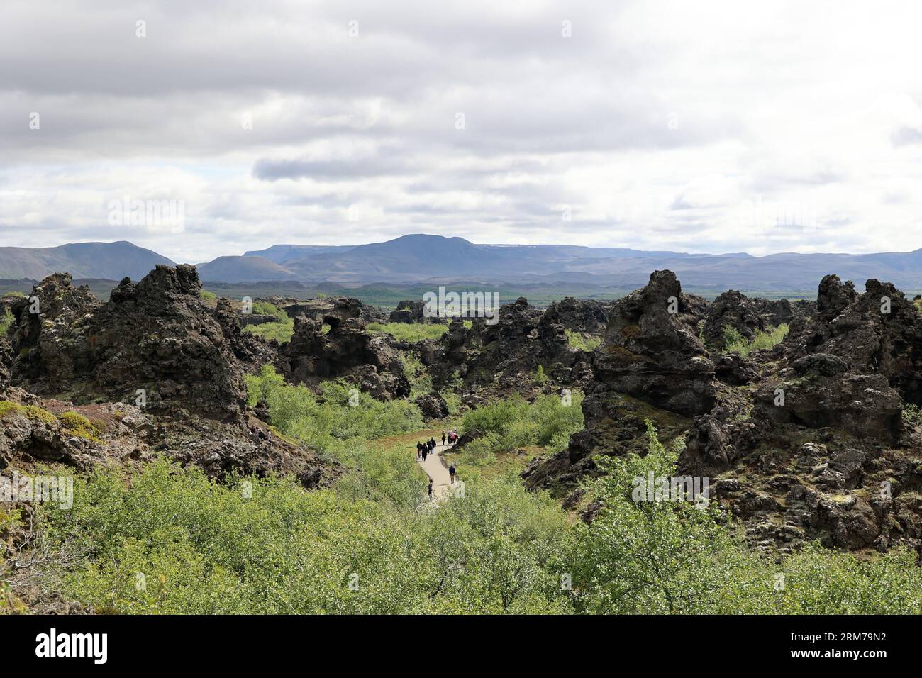 Lava labyrinth from Dimmuborgir-Iceland Stock Photo