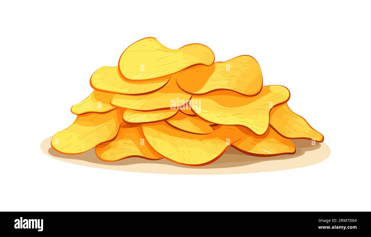 Potato chips collection. Vector illustration chips. Vector illustration