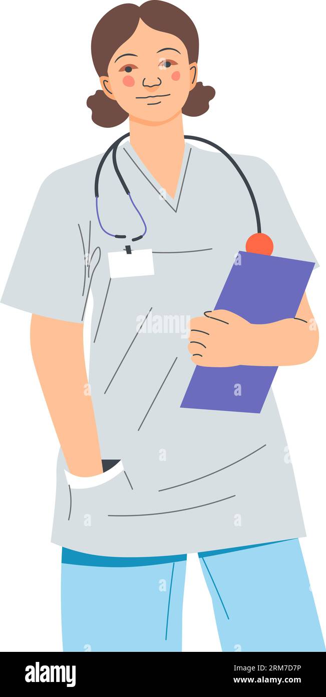 Therapist with notebook and stethoscope vector Stock Vector