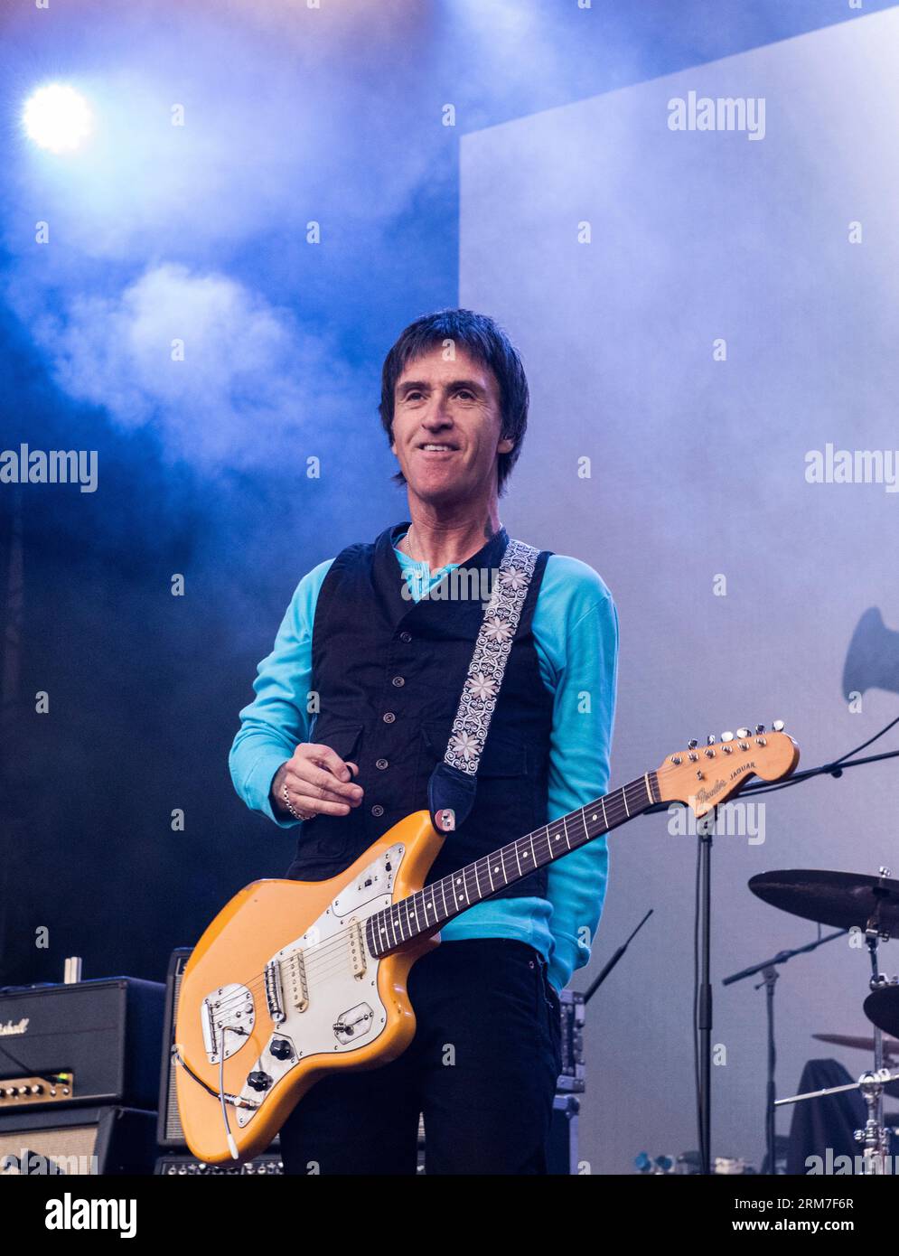 Halifax, UK. 26th Aug, 2023. Johnny Marr playing live at The Piece Hall