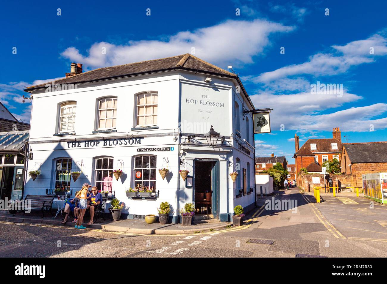 Exterior of the Hop Blossom pub in Farnham, Surrey, England Stock Photo