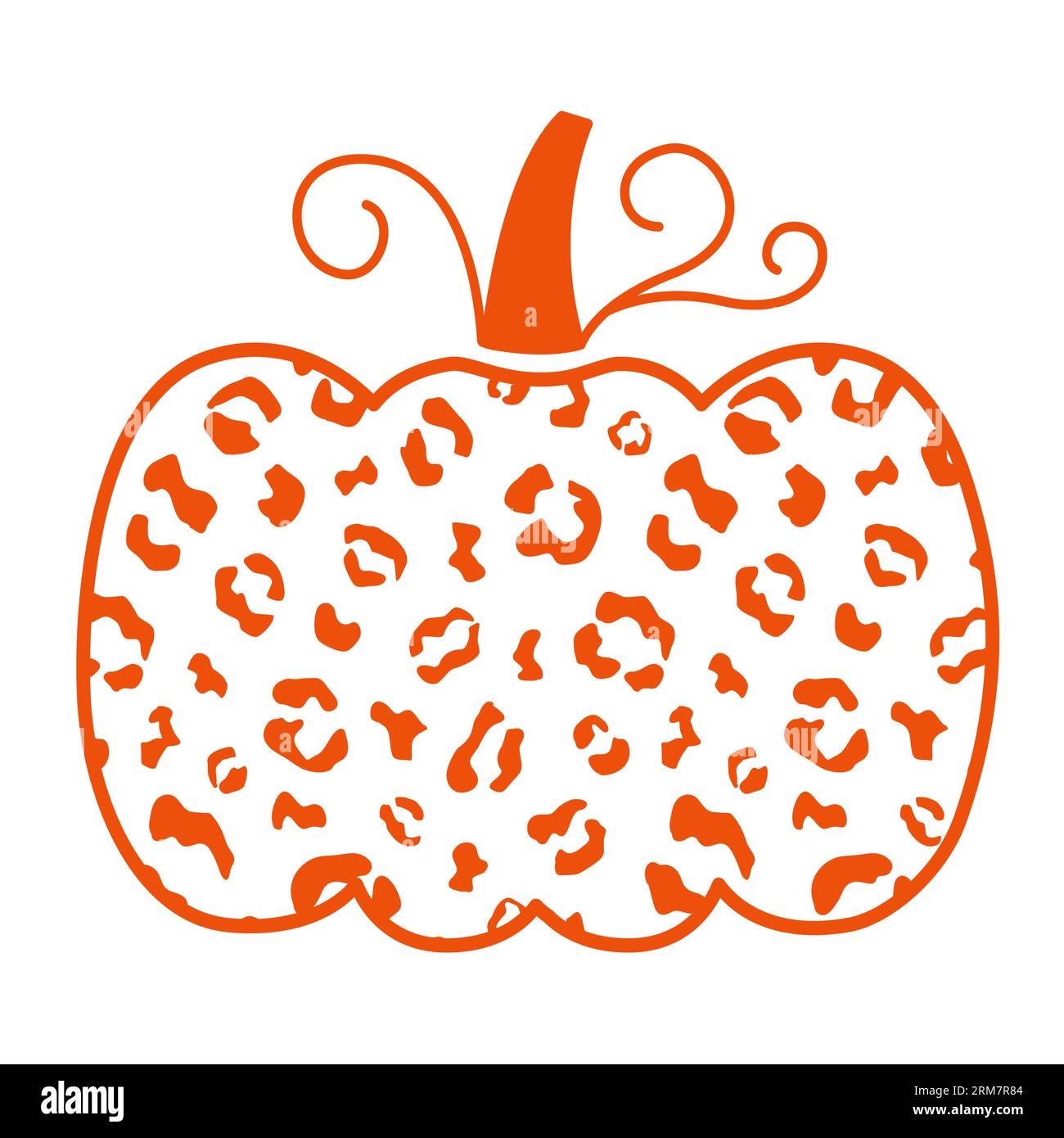 Decorative Cheetah Leopard Pumpkin Illustration Stock Vector