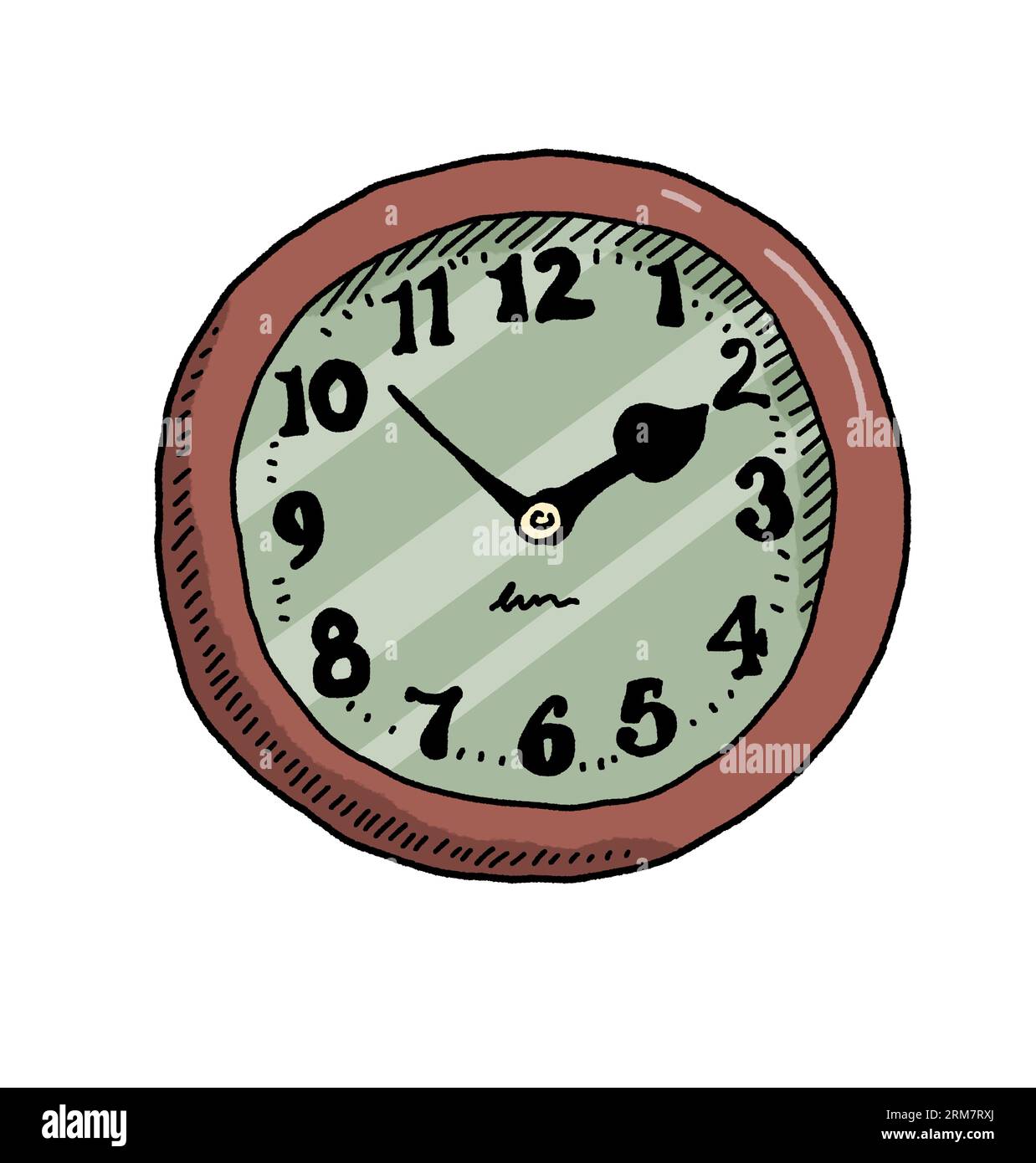 Hand Drawn Wall Clock Cartoon Doodle Lineart Wall Clock Isolated On