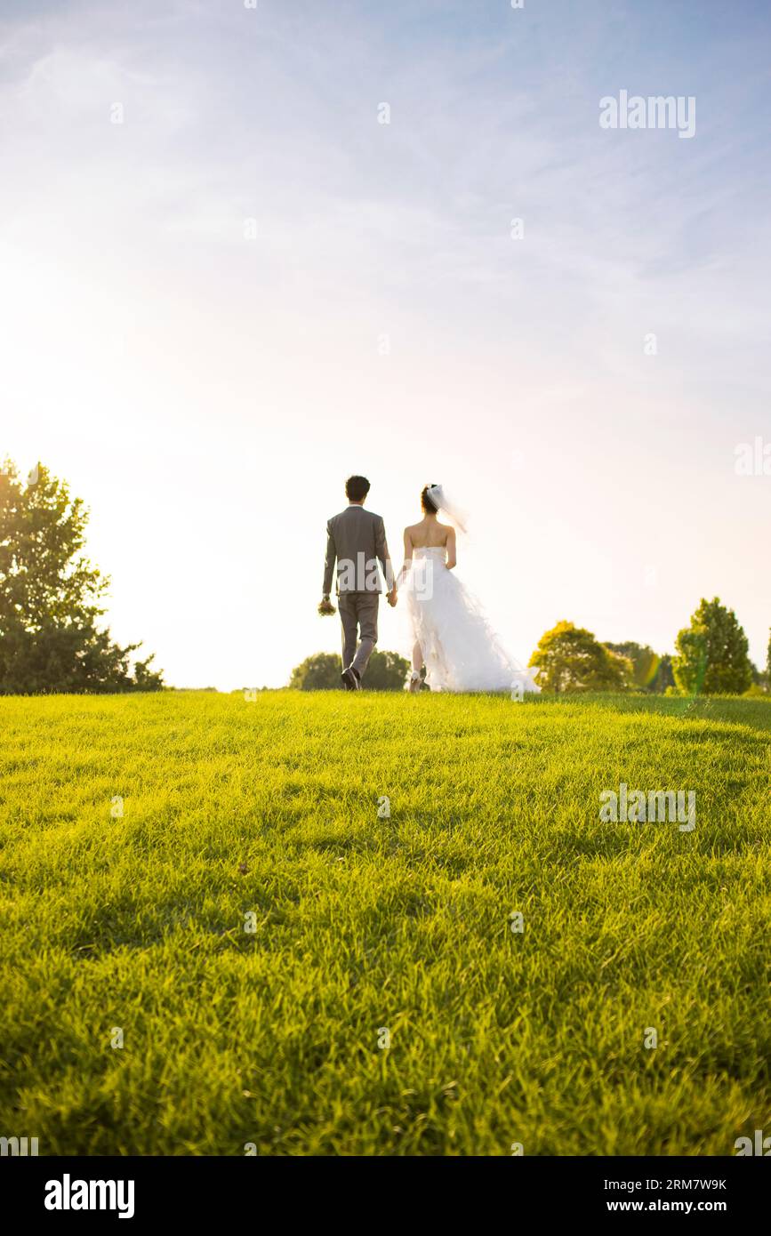 Beautiful bride groom walking back hi-res stock photography and images ...