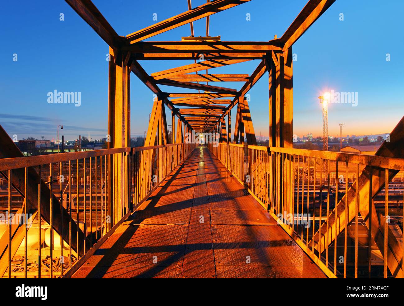 Steel bridge for people Stock Photo Alamy