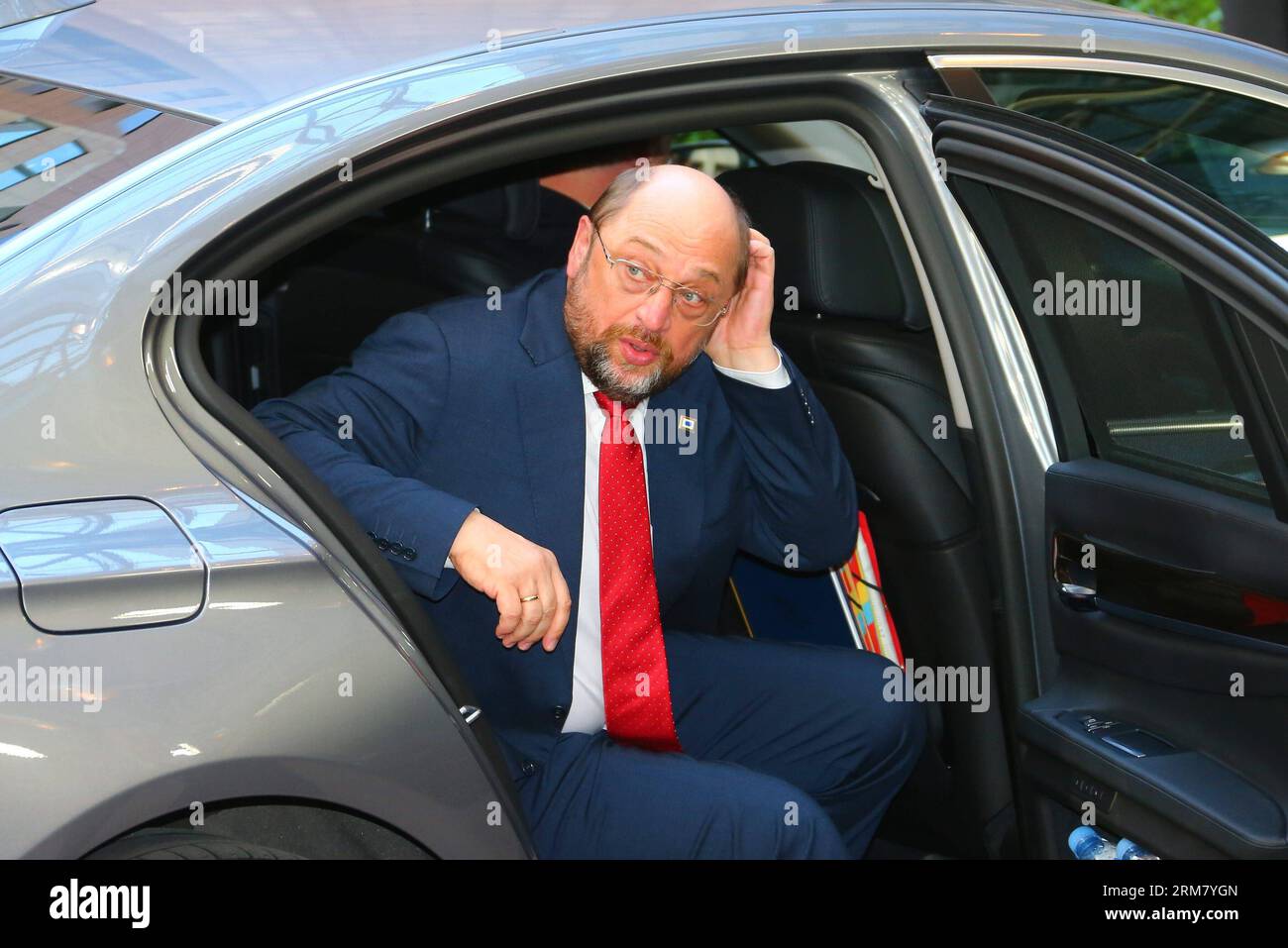 (140320) -- BRUSSELS, March 20, 2014 (Xinhua) -- President of European Parliament Martin Schulz arrives to attend the European Union (EU) Summit at the EU headquarters in Brussels, capital of Belgium, March 20, 2014. The EU spring summit will focus on industrial competitiveness, Ukraine and the bloc s energy strategy. (Xinhua/Gong Bing)(zl) BELGIUM-BRUSSELS-EU-SUMMIT-UKRAINE PUBLICATIONxNOTxINxCHN   Brussels March 20 2014 XINHUA President of European Parliament Martin Schulz arrives to attend The European Union EU Summit AT The EU Headquarters in Brussels Capital of Belgium March 20 2014 The E Stock Photo