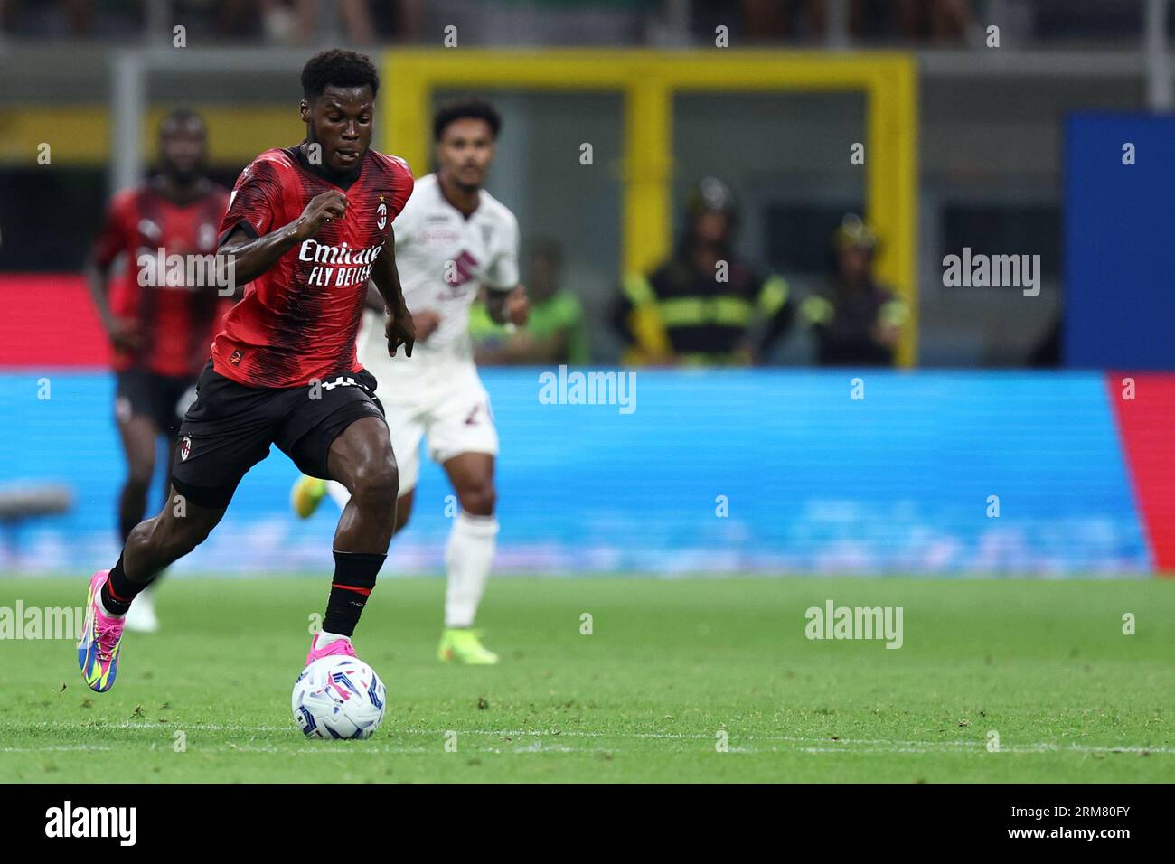 Musah Milano, Italy. 26th Aug, 2023. Yunus Musah of Ac Milan controls the ...