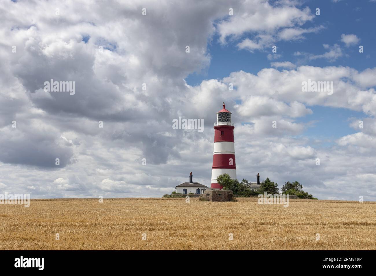 Happisburgh Lighthouse in its rural setting, Norfolk, East Anglia, UK Stock Photo