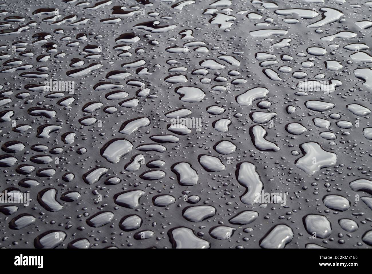 Water Droplet  - Abstract water drops on waterproof fabric Stock Photo