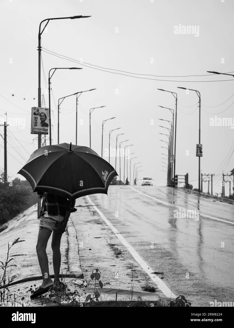 Rainy day street photography, Image captured on September 14, 2022, from Ruhitpur, Bangladesh Stock Photo