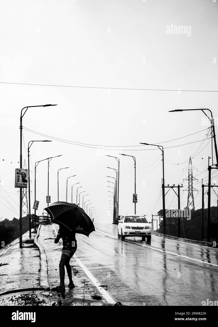 Rainy day street photography, Image captured on September 14, 2022, from Ruhitpur, Bangladesh Stock Photo