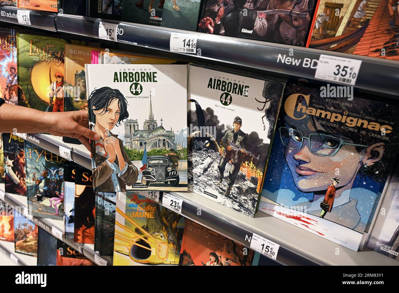 Comic books in a store Stock Photo