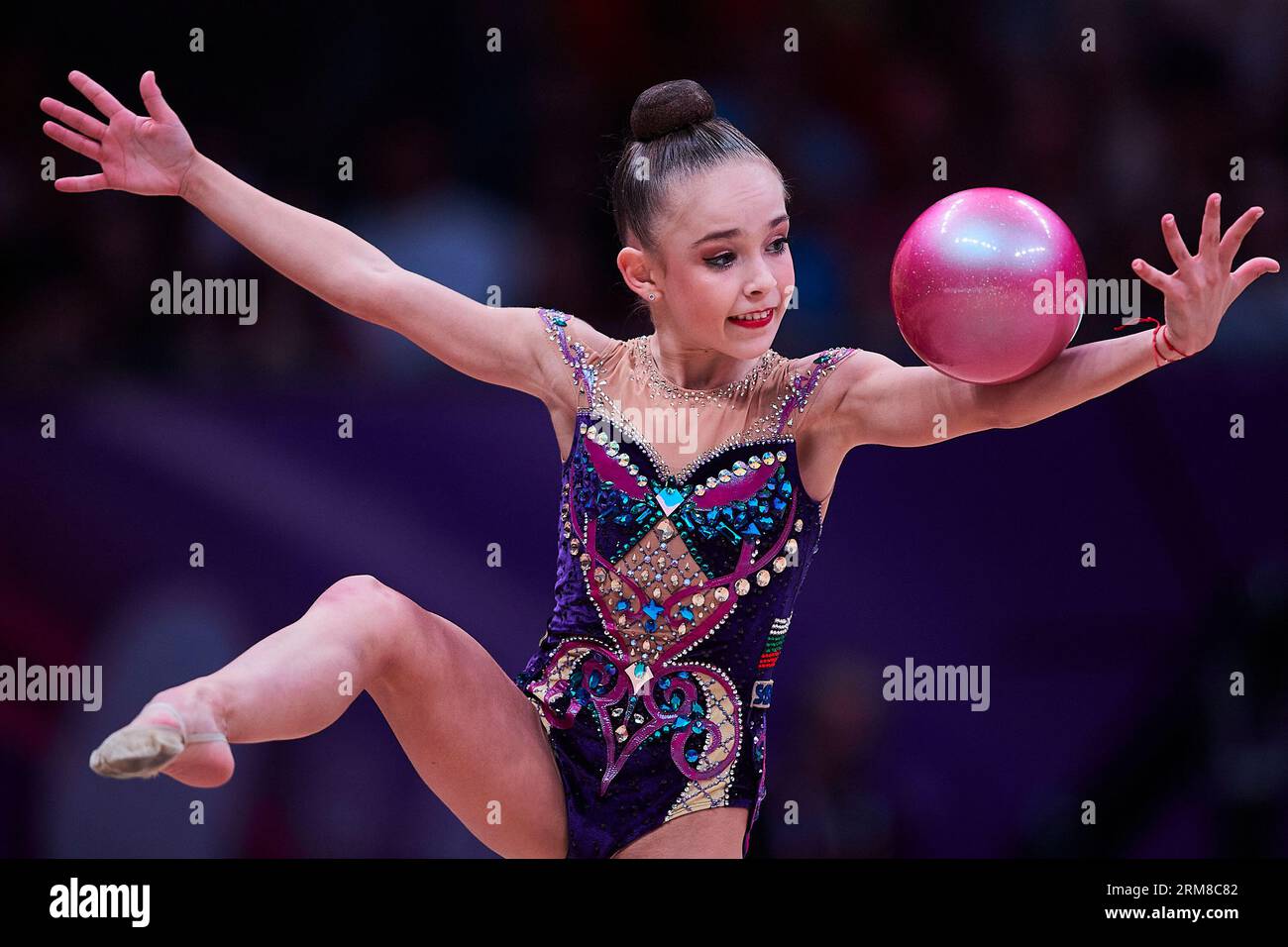 Bulgaria's Stiliana Nikolova competes in the individual allaround