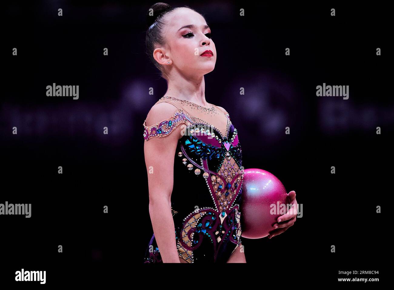 Bulgaria's Stiliana Nikolova competes in the individual allaround