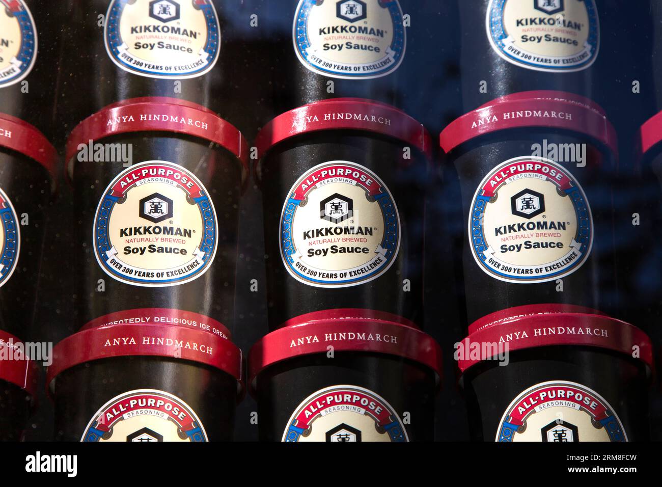 Tubs of Kikkoman Soy Sauce flavour ice cream at the Anya Hindmarch Ice