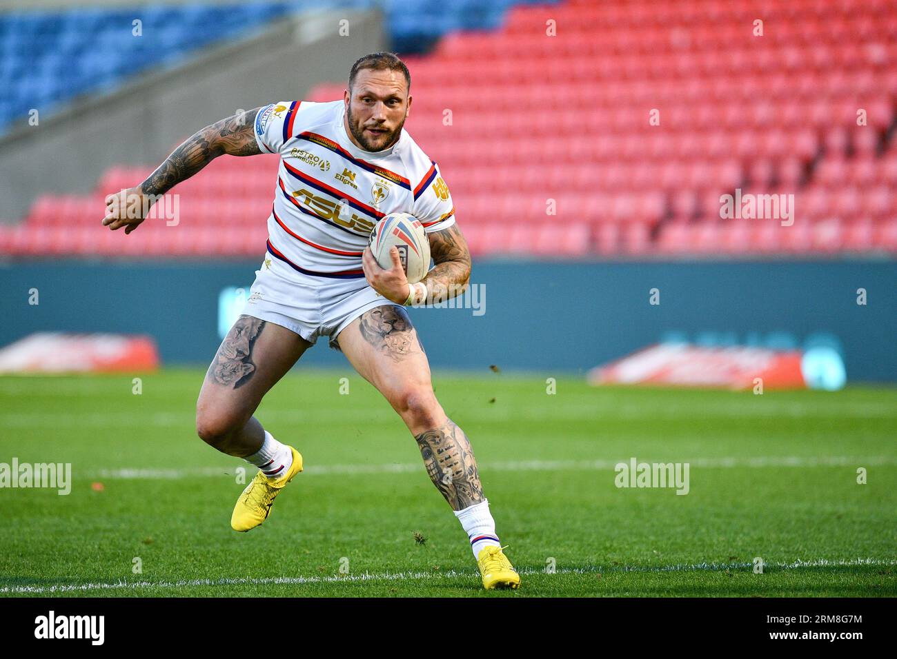 Salford, England - 25th August 2023 Wakefield Trinity's Josh Griffin in ...