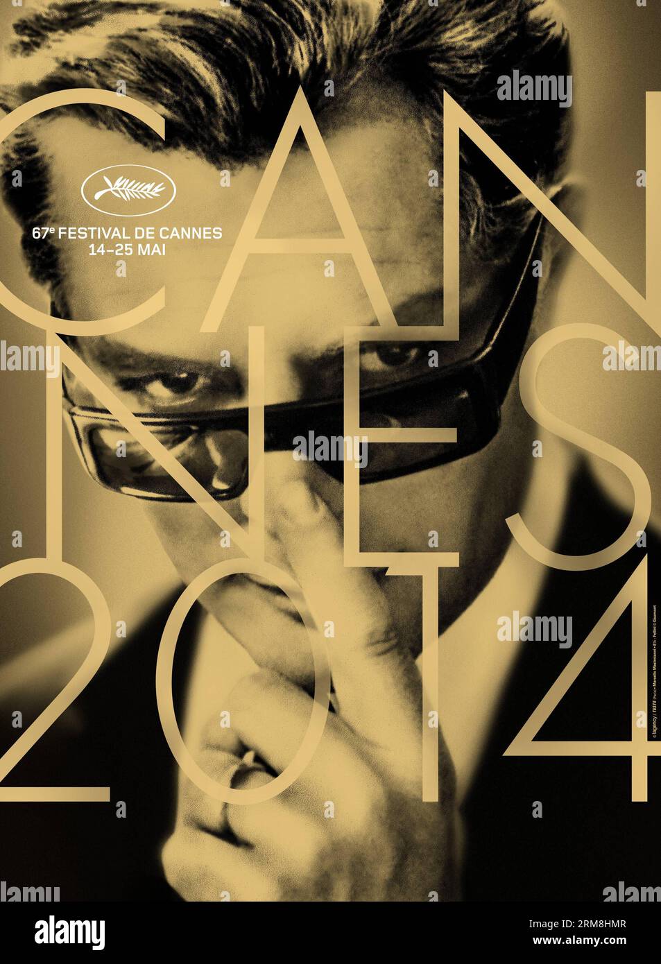 (140415) -- PARIS, April 15, 2014 (Xinhua) -- This handout picture by the Cannes film festival on April 15, 2014, shows the official poster of the 67th International Cannes film festival. The poster is designed from a picture of late Italian actor Marcello Mastroianni taken from late Italian director Federico Fellini s film 8 1/2. The 2014 Cannes film festival will be held from May 14 to 25, 2014. (Xinhua) (srb) FRANCE-ENTERTAINMENT-FILM-FESTIVAL-CANNES-POSTER PUBLICATIONxNOTxINxCHN   Paris April 15 2014 XINHUA This handout Picture by The Cannes Film Festival ON April 15 2014 Shows The Officia Stock Photo