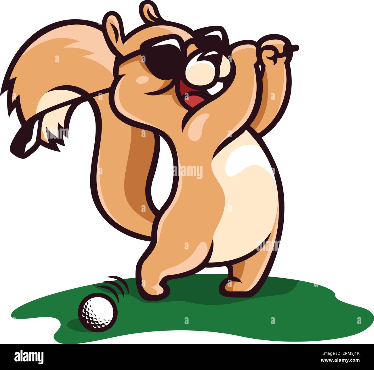 Funny Golfer Squirrel Swinging Golf Club Stock Vector Image & Art Alamy