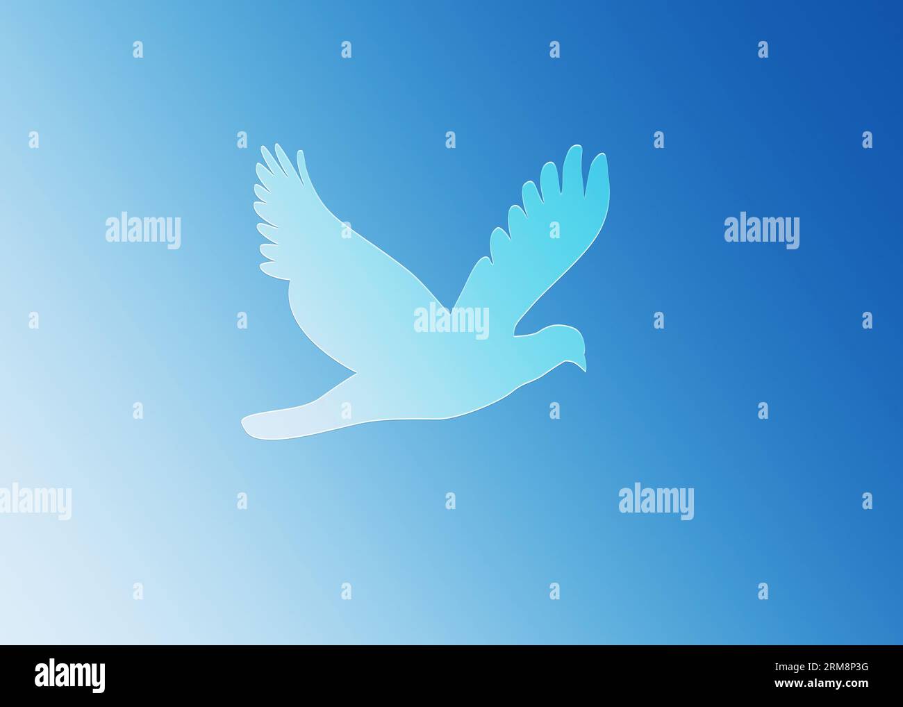 Dove symbol of peace for trendy flat style for graphic design, web-site. Stock Photo