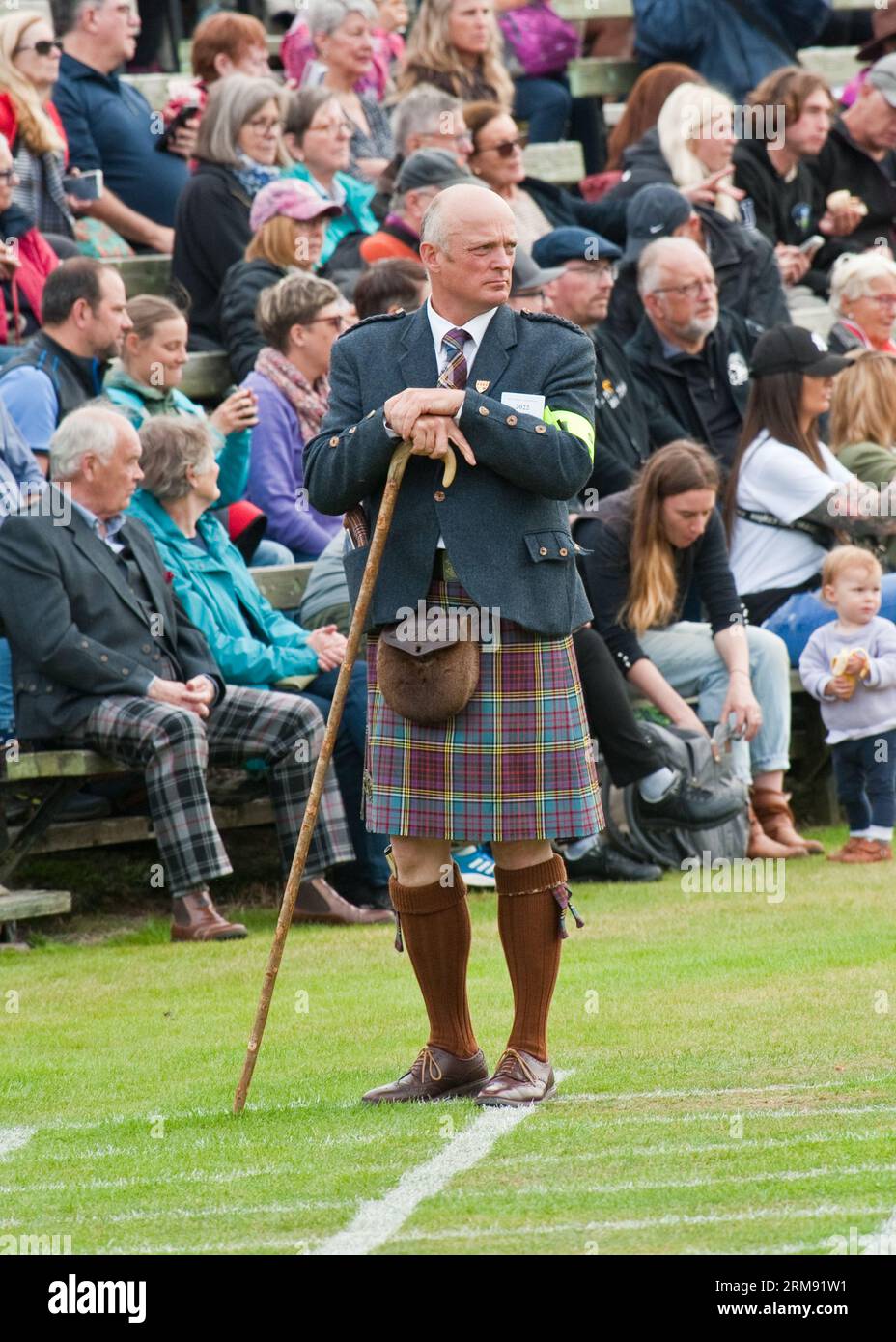 Competition judge at the Braemar Highland Games ('The Braemar Gathering'), Scotland Stock Photo