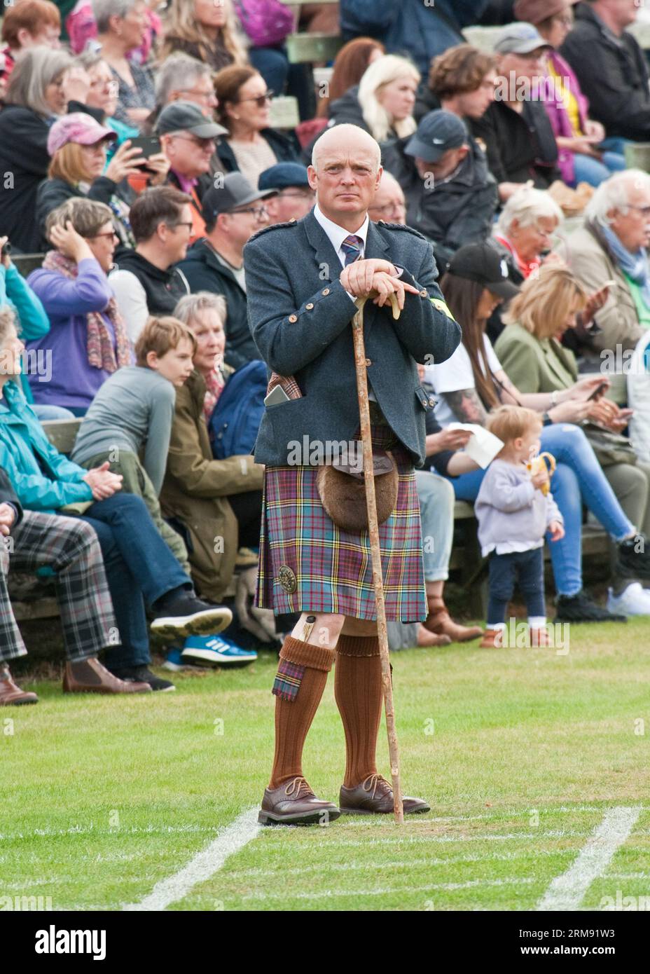 Competition judge at the Braemar Highland Games ('The Braemar Gathering'), Scotland Stock Photo