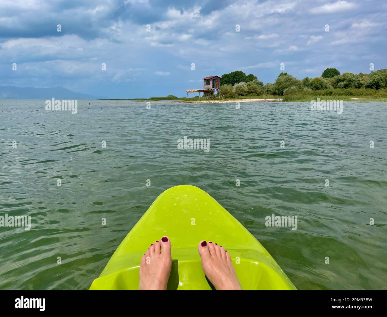 Kayaking at Lake Shkodra, Grile, Albania. High quality photo Stock Photo