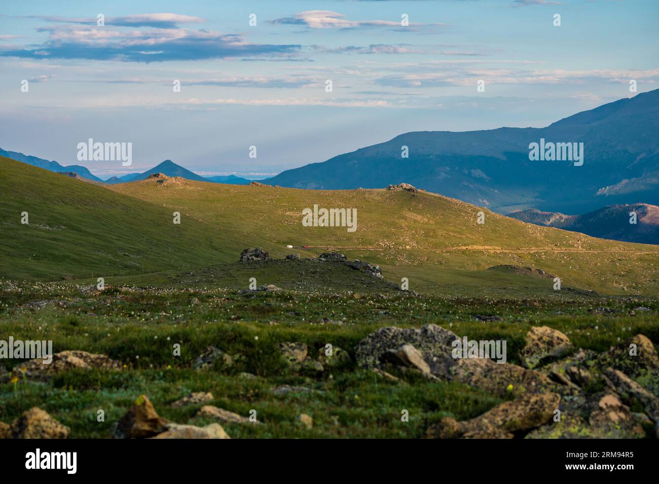 Light Fading Over Trail Ridge Road In Rocky Mountain National Park Stock Photo