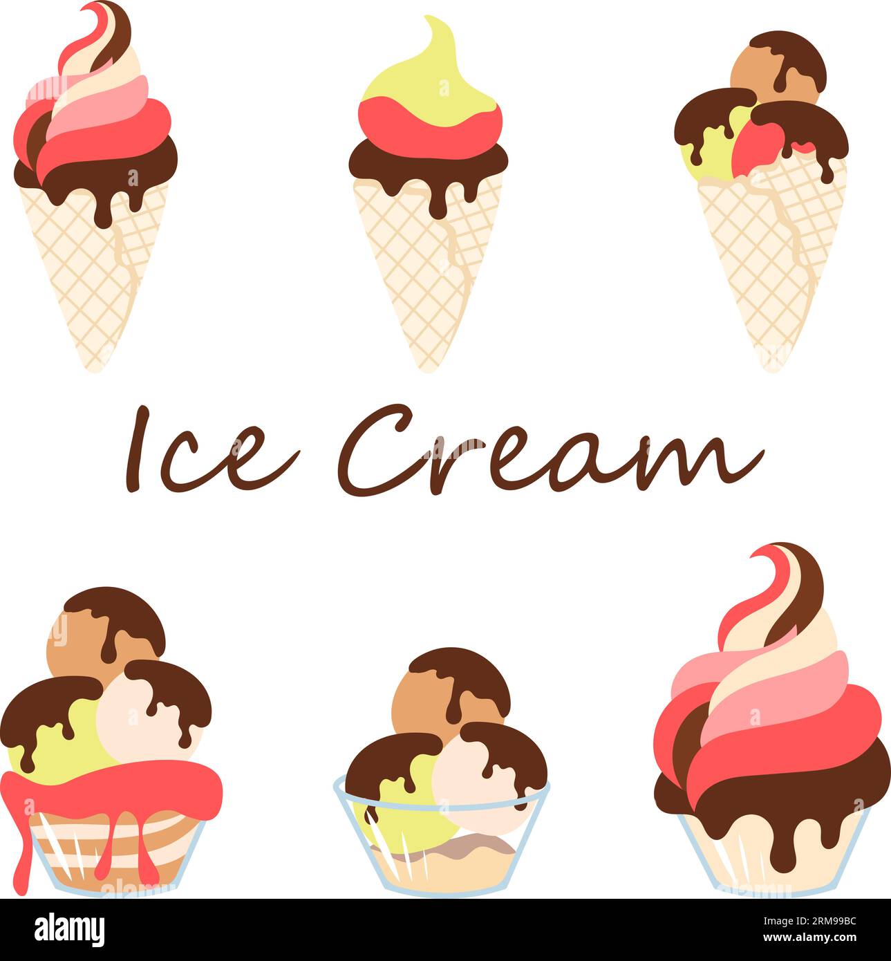 Glass ice cream cups Stock Vector Images - Alamy