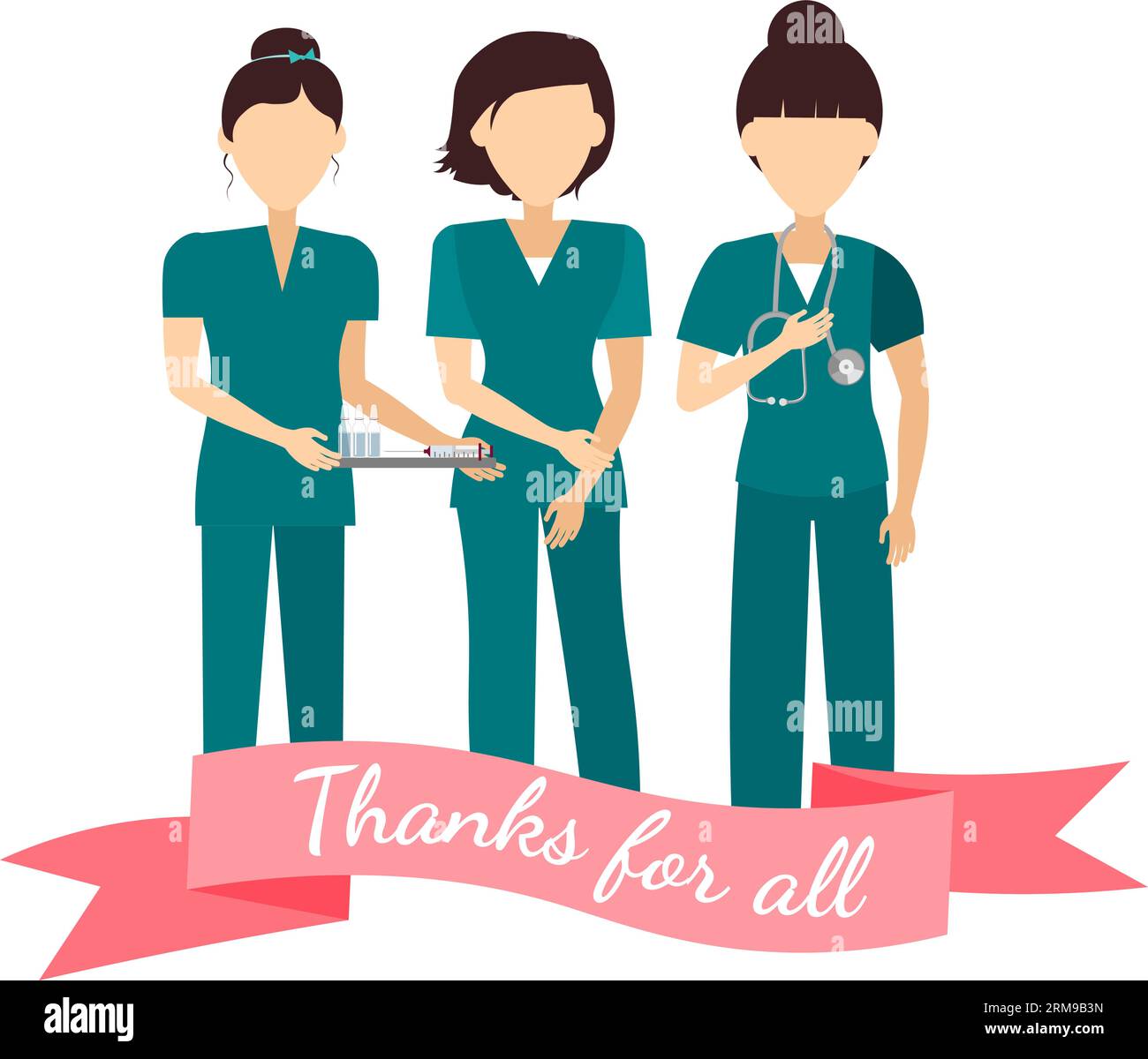 Thank you doctor and nurses. National Nurses Week. Nurses and a pink ...