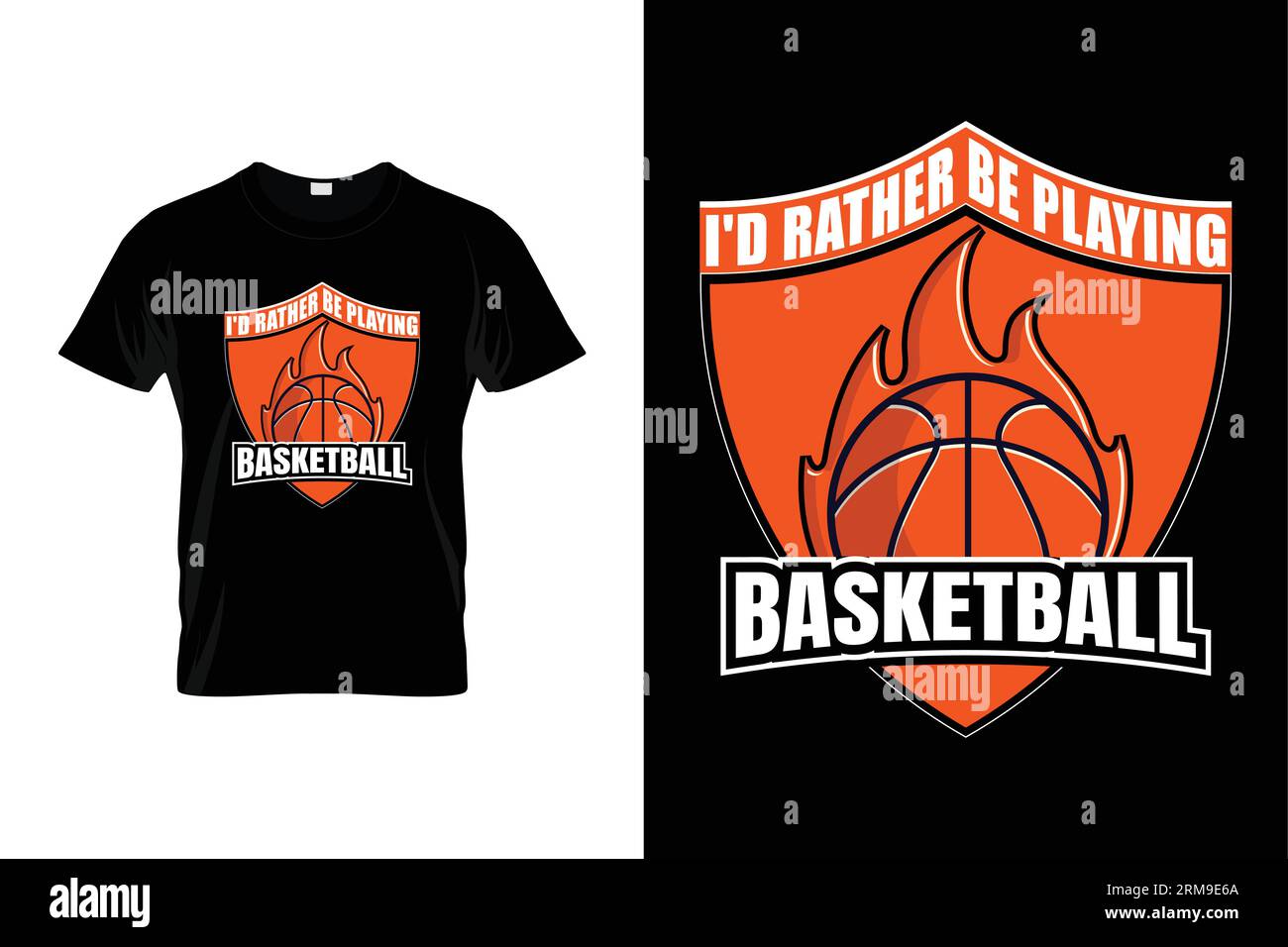I'd Rather Be Playing Basketball Funny Basketball T-shirt Stock Vector