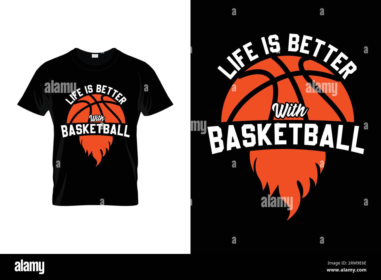 Life Is Better With Basketball Funny Basketball T-shirt Stock Vector