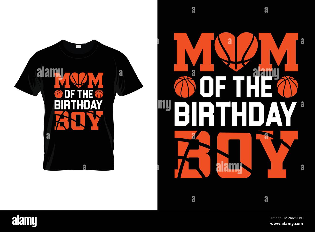 Mom Of The Birthday Boy Funny Basketball T-shirt Stock Vector
