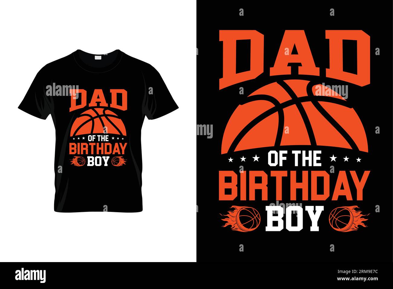 Dad Of The Birthday Boy Funny Basketball T-shirt Stock Vector