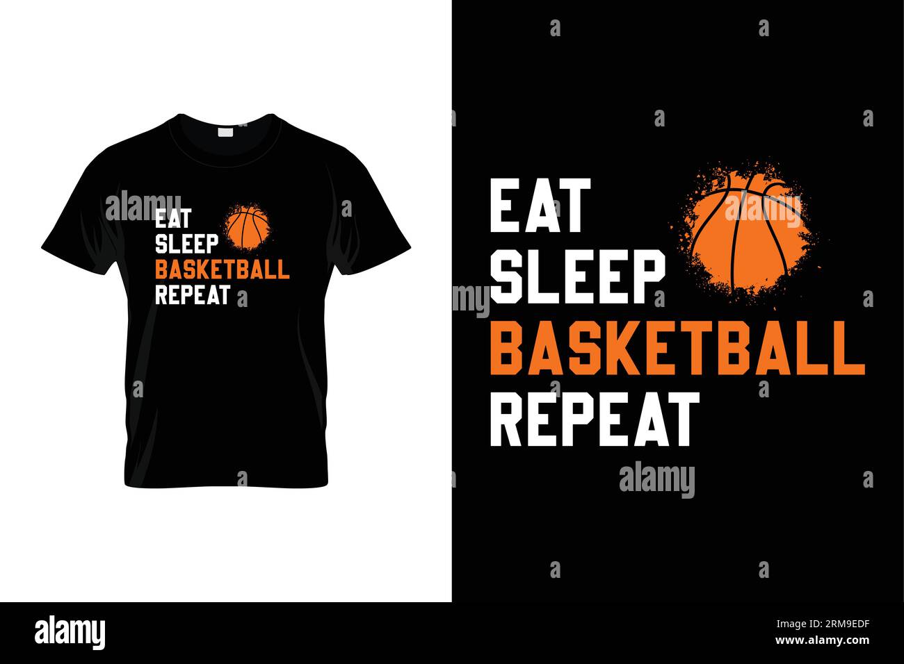Eat Sleep Basketball Repeat Funny Basketball T-shirt Stock Vector
