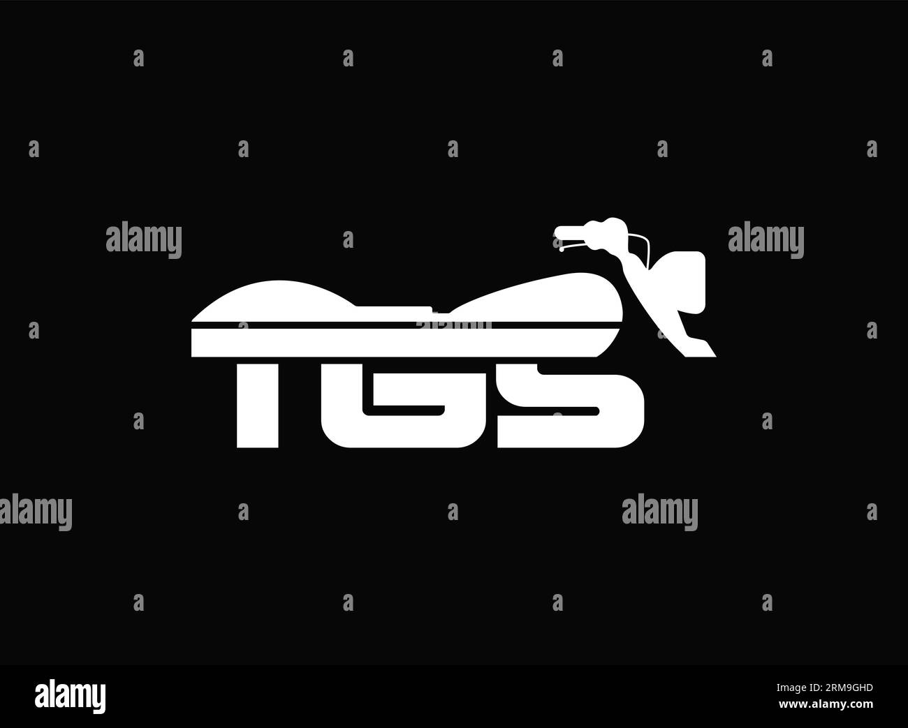 Motorcycle Letter Mark or Monogram or Wordmark Logo Design Vector, TGS logo vector Stock Vector